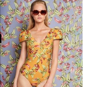 Patbo zebrina cap sleeve swimsuit S INTERMIX